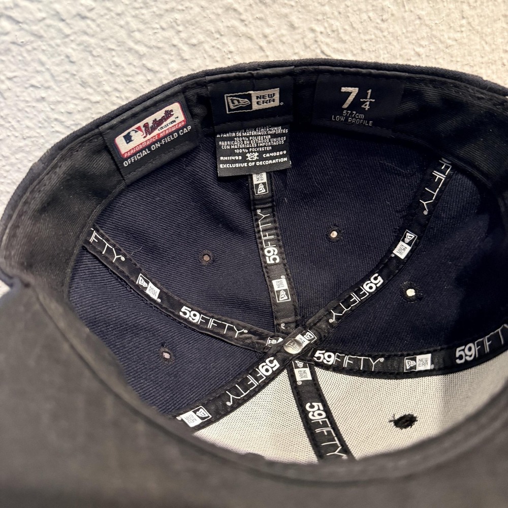 Boston Red Sox Hat Mens 7 1/4 Navy Blue USA MADE MLB Baseball New Era 59FIFTY - Picture 10 of 15